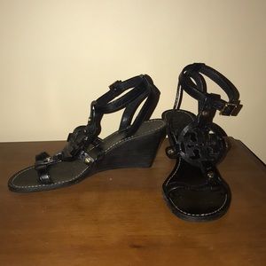 Tory Burch black wedges